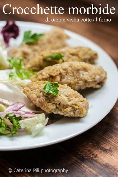 Crocchette morbide di orzo e verza cotte al forno