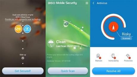 360 Mobile Security screenshot 600x337 Ecco I Migliori Antivirus Per Android  applicazioni  virus tablet Smartphone protezione malware antivirus android 