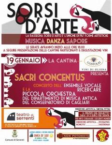 “Sorsi d’arte”, rassegna tra arte ed enogastronomia, dal 19 gennaio al 9 febbraio 2014, Serrenti