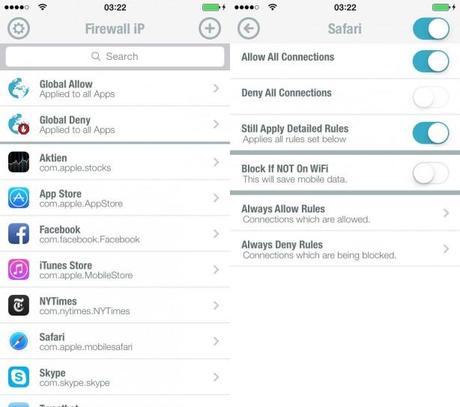 Firewall IP iOS 7 614x544 Migliori Tweak Cydia per iOS 7: Firewall iP7, per avere un firewall su iPhone, iPod e iPad