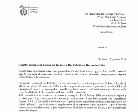 Ultimora:Granelli & D’Alfonso si muovono e ritirano la licenza( tramite il Prefetto)  al famigerato bar del cinese in via Celestino IV per altri tre mesi. Quando toccherà al bar Banco di via Vetere?