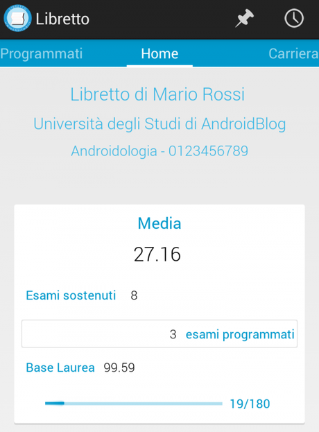 libretto universitario profilo e1390166721337 600x813 Libretto Universitario: recensione dellApp must have per lo studente applicazioni  applicazioni Android applicazioni applicazione gratuita 