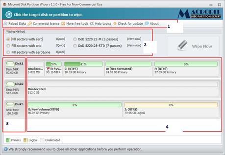 Macrorit Disk Partition Wiper Unlimited Gratis: Cancellare definitivamente dati da tuo Hard Disk in modo da non essere più recuperati [Windows App]