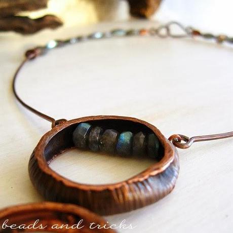 Collana in rame e labradorite