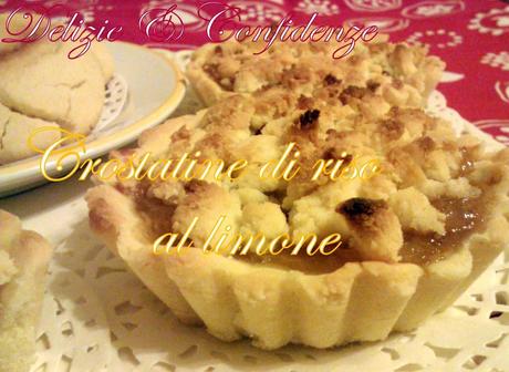 Crostatine di riso con Fiordifrutta al limone e biscotti di riso (senza latte e uova)