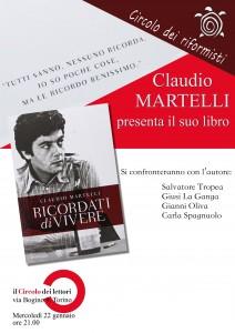 Mercoledì alle 21, al Circolo dei Lettori, Claudio Martelli presenta il suo libro “Ricordati di vivere”.