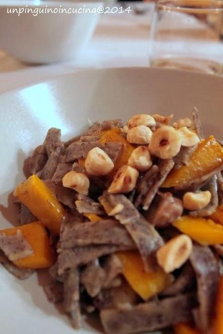 Pizzoccheri con zucca, castagne e nocciole