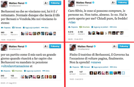 Renzi su Berlusconi Twitter 2012