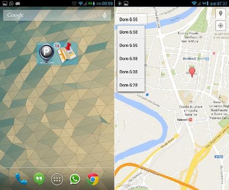 WIP Android Widget 2 Come ritrovare la macchina parcheggiata usando lo smartphone Android
