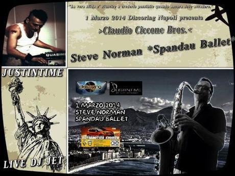 Steve Norman  Spandau Ballet  sabato 1 marzo 2014 unica data a Napoli.Non Mancare!Claudio Ciccone Bros.Dj Set.