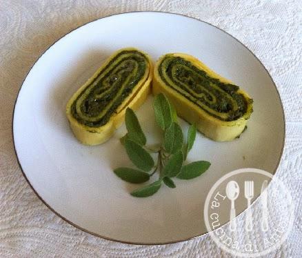 Rotolo di pasta spinaci e ricotta