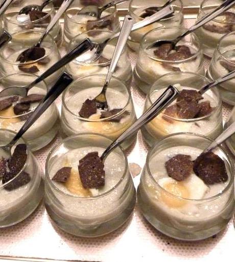 Crema di cardo con uova di quaglia e tartufo