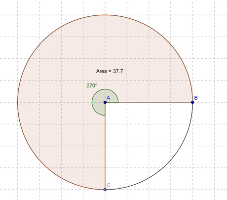 Problemi svolti: determinare ampiezza di un settore circolare nota l'area del cerchio (e viceversa)