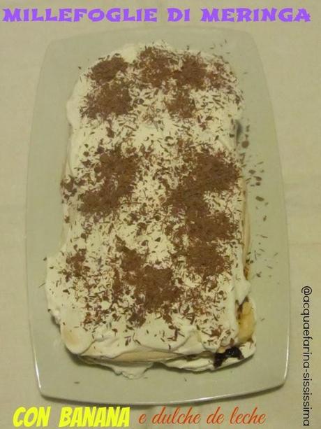 millefoglie di meringa con banana e dulche de leche