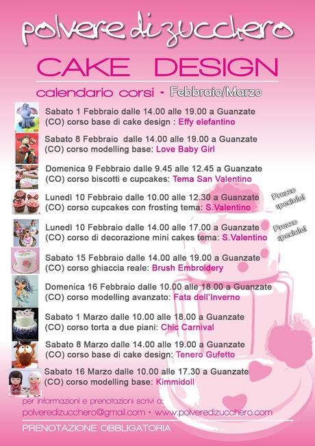 Corsi cake design: calendario febbraio e marzo