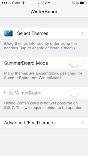 Winterboard Select Themes Cambiare, personalizzare, sostituire e scaricare temi per iPhone, iPod e iPad con Winterboard