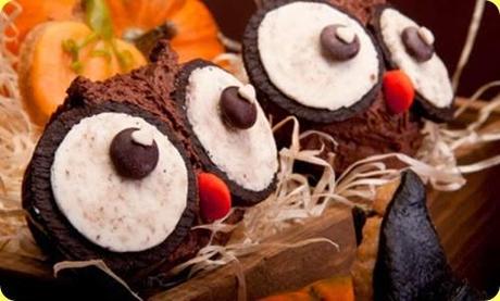 Muffin di Halloween a forma di gufo