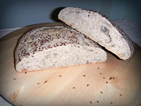 Ciabatta semintegrale ai semi di lino (a lenta lievitazione)