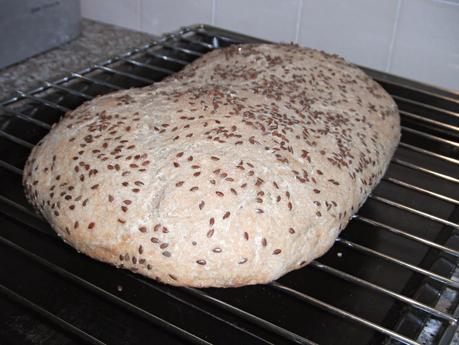 Ciabatta semintegrale ai semi di lino (a lenta lievitazione)