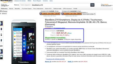 HTC One e Blackberry Z10 sottocosto su Amazon