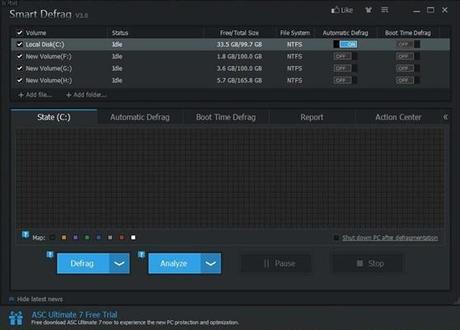 Smart Defrag 3 1 Smart Defrag è il miglior programma gratuito per deframmentare il disco fisso (hard disk) di Windows 8 e Windows 8.1