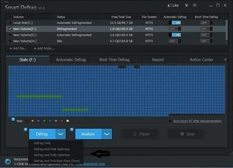 Smart Defrag 3 3 Smart Defrag è il miglior programma gratuito per deframmentare il disco fisso (hard disk) di Windows 8 e Windows 8.1