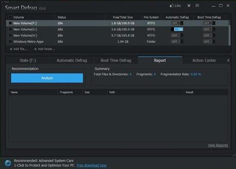 Smart Defrag 3 2 Smart Defrag è il miglior programma gratuito per deframmentare il disco fisso (hard disk) di Windows 8 e Windows 8.1