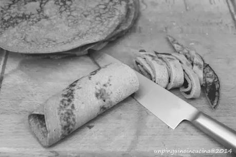 Tagliatelle di crespelle di castagne ai funghi