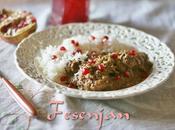 Fesenjan Spezzatino pollo persiano noci melograno Persian pomegranate, walnut chicken stew