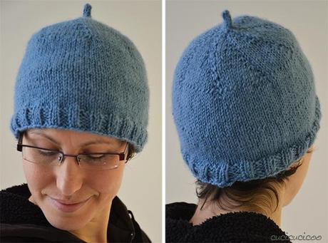Knitting a top-down hat without a pattern