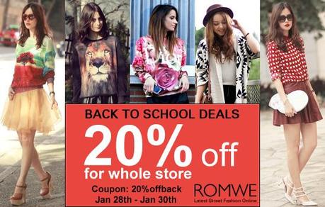 Romwe back to school deals.