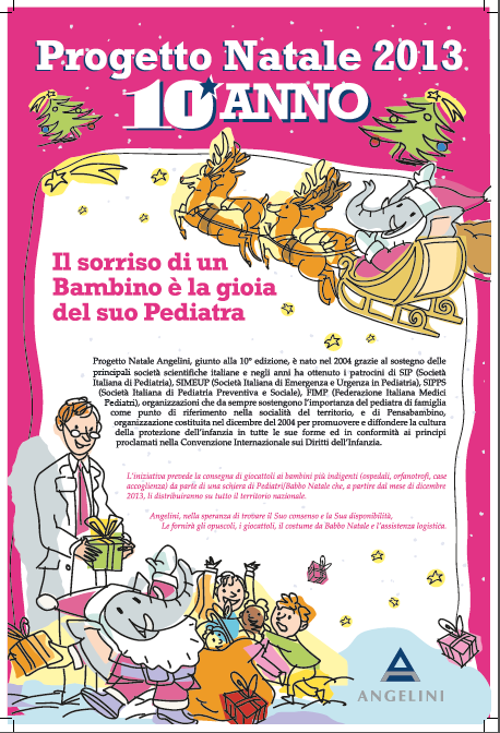 Progetto Natale 2013: da 10 anni Angelini al fianco dei Pediatri Babbo Natale