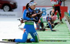 MICHELA PONZA ITA FF.GG. ITA FF.GG. IN AZIONE DURANTE LO SPRINT FEMMINILE 7,5 KM - COPPA DEL MONDO DI BIATHLON 2011/12 ANTERSELVA BZ ITA 19 GENNAIO 2012 (PH. BY ELVIS)