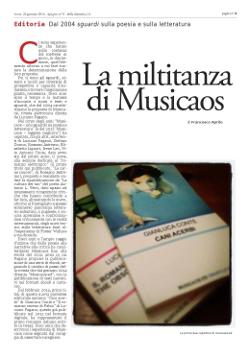 “La militanza di Musicaos” di Francesco Aprile, pubblicato il 26 gennaio 2014 su SPAGINE Periodico Culturale dell’Associazione FondoVerri