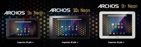 archos neon 600x203 Archos 90, 97 e 101 Neon: Nuovi Tablet da Archos tablet  archos 