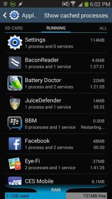 samsunggalaxys4 processes Ecco la guida definitiva per risparmiare batteria su Android