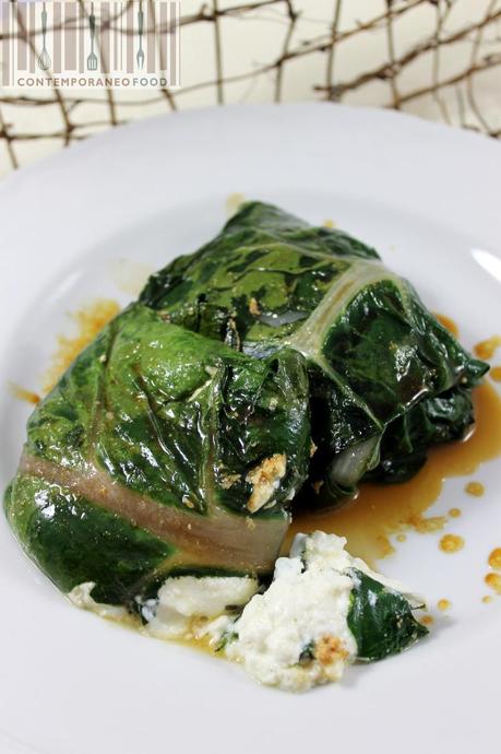 fagottini coste ricotta limone olive contemporaneo food Fagottini di coste al profumo di limone con ricotta e olive taggiasche