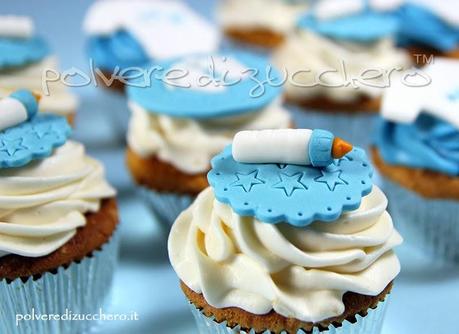 cupcakes baby boy polvere di zucchero