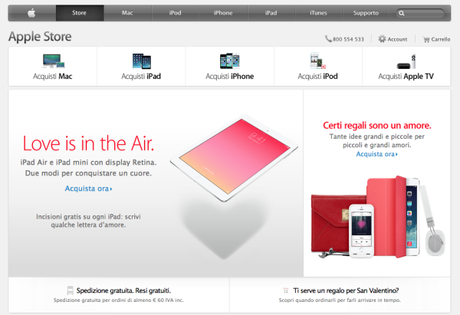 Screenshot 2014 01 30 17.40.26 600x411 Apple aggiorna la pagina Apple Store con la sezione per San Valentino