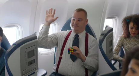 Delta's 80's In-Flight Safety rubik cube