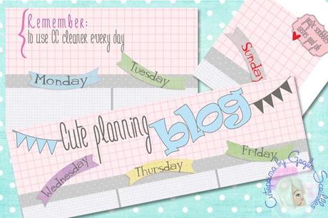 Planning settimanale per il blog gratuito  - Free Weekly Planning Cute Blog