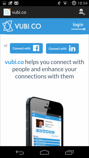 Screenshot 2014 01 31 18 54 071 300x533 Vubi.co Beta: crea il tuo biglietto da visita digitale su Android applicazioni  play store google play store 