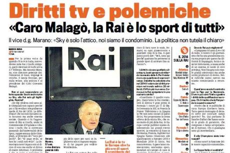 UsigRai: ''Marano chiarisca linea editoriale sport dopo intervista Gazzetta''