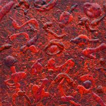 Gianfranco Bianchi, Pensando in Rosso, dripping con acrilico e smalto su tela