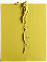 Alessandra Angelini, Mimosa, tempera con pigmenti preparati dall'artista e paste materiche