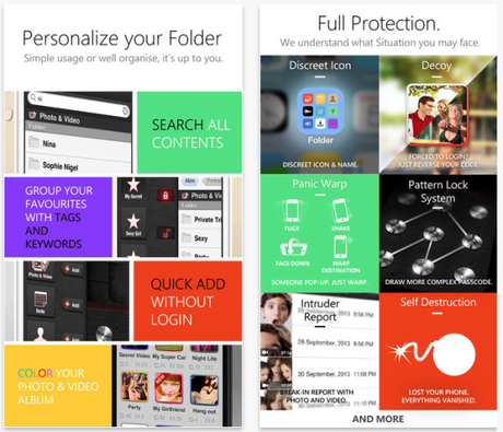 Screenshot 2014 02 03 09.22.32 582x500 Secret Folder Icon Ecco unapp che consente di realizzare all’interno di un dispositivo iOS una piccola cassaforte  