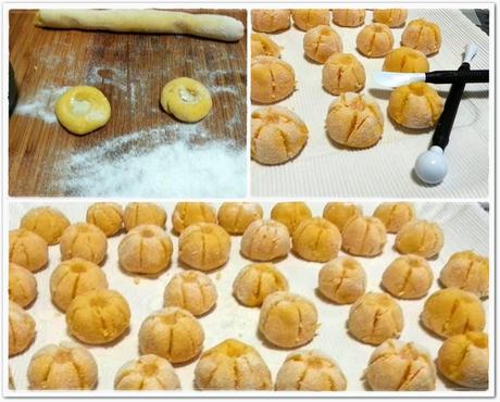 Gnocchi di zucca ripieni di fonduta al pistacchio, succo di zenzero e amaretti