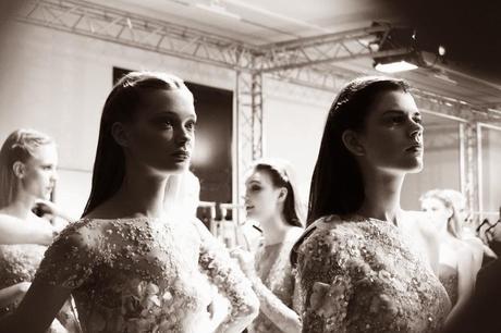 Backstage at Elie Saab Spring 2014 Coture