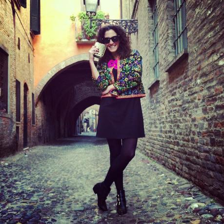 Pink Necklace on a Flower Jacket