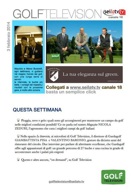 NEWS. Golf Television è online